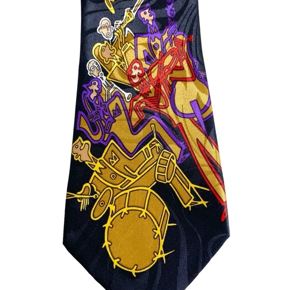 Vintage Enigma Swanky Jazz Band‎ Musical Instruments Players Necktie Men's Tie - Picture 3 of 9